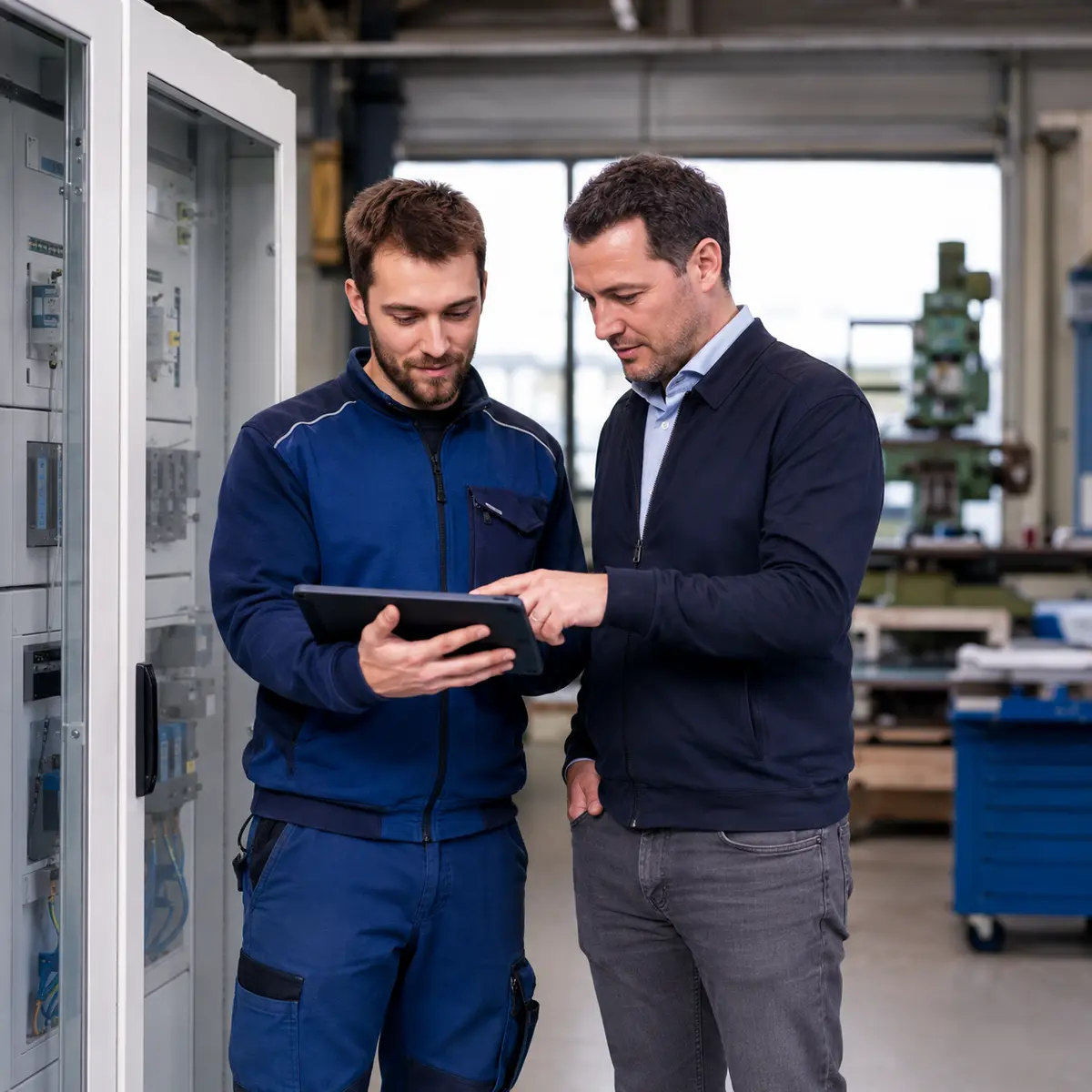 Audit électrique Belec avec le responsable d’une PME de la Broye