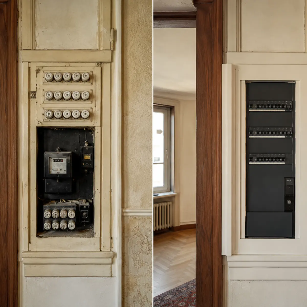 Avant et après la rénovation d’un ancien tableau électrique